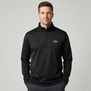 CALLAWAY Black Golf Outdoor Sports 1/4 Zip Fleece for Young Man/Teen, Size Small